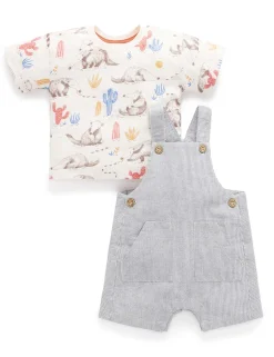 Anteater Striped Overall Set