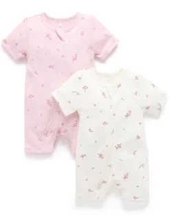 Blossom 2 Pack Short Zip Growsuit