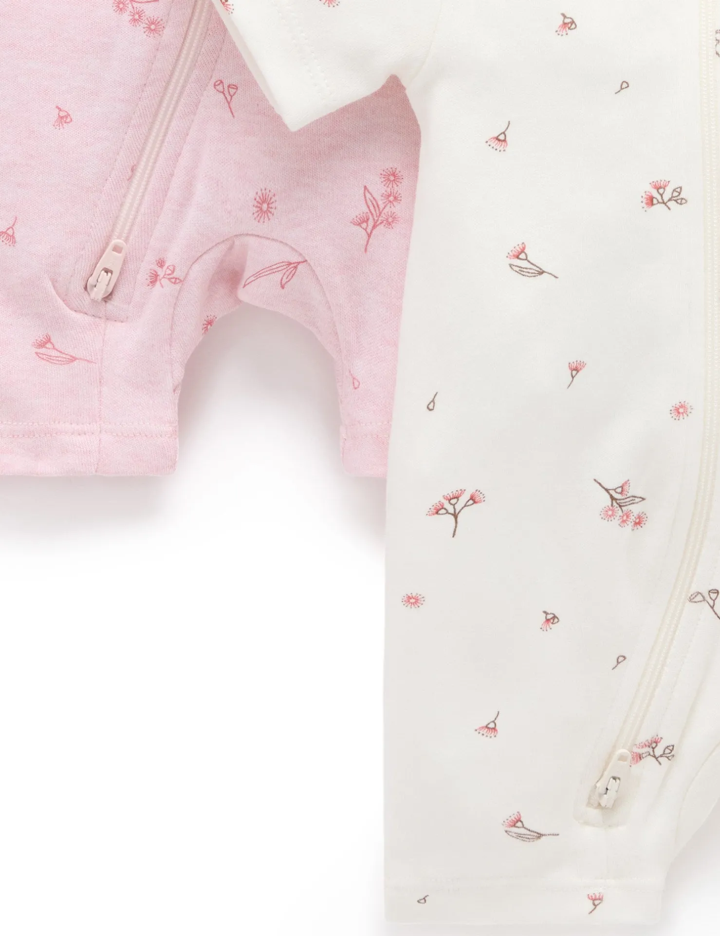 Blossom 2 Pack Short Zip Growsuit