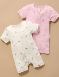 Blossom 2 Pack Short Zip Growsuit
