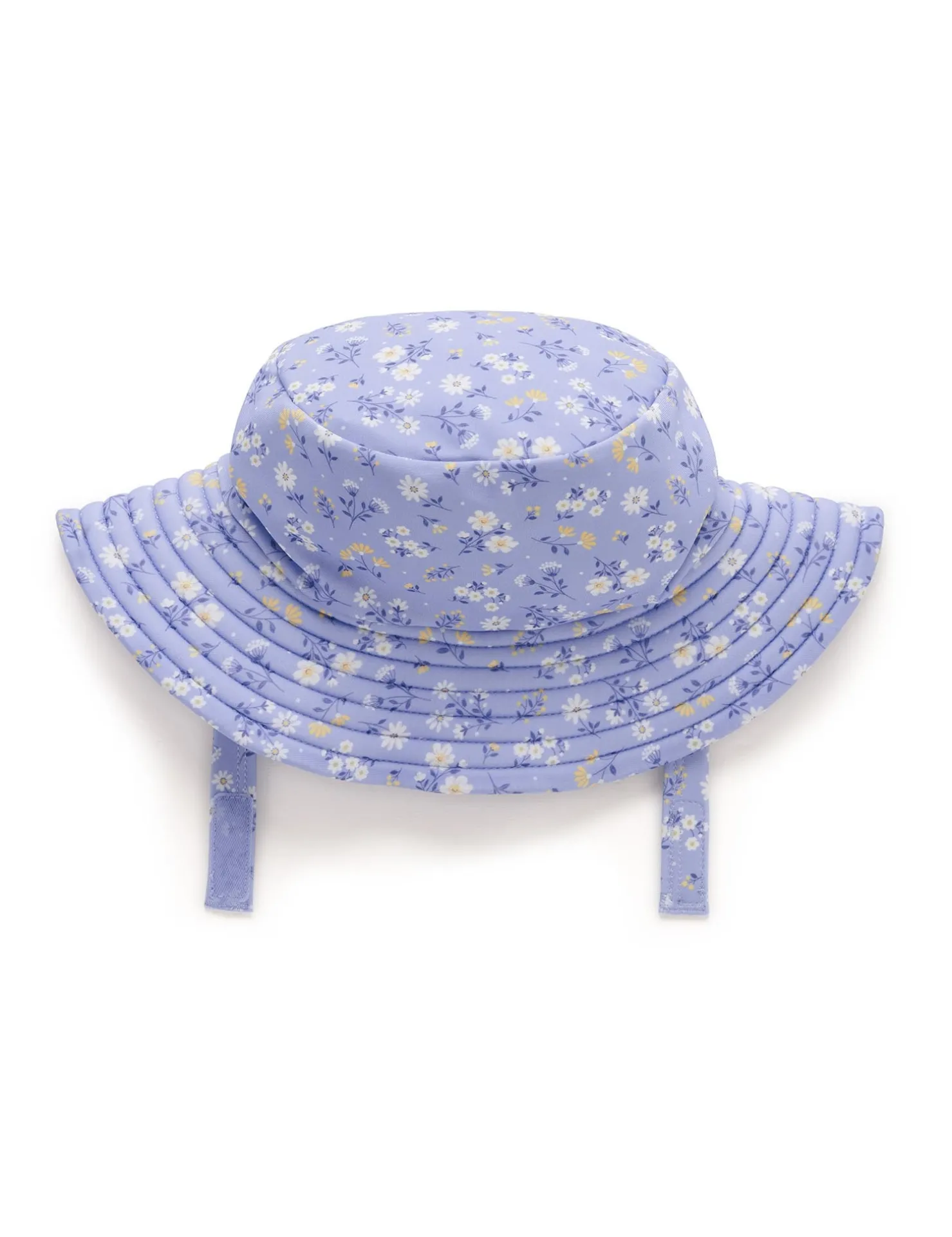 Blue Daisy Broad Brim Swim Hat