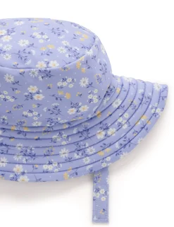 Blue Daisy Broad Brim Swim Hat