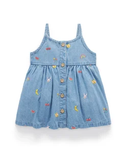 Chambray Broderie Dress