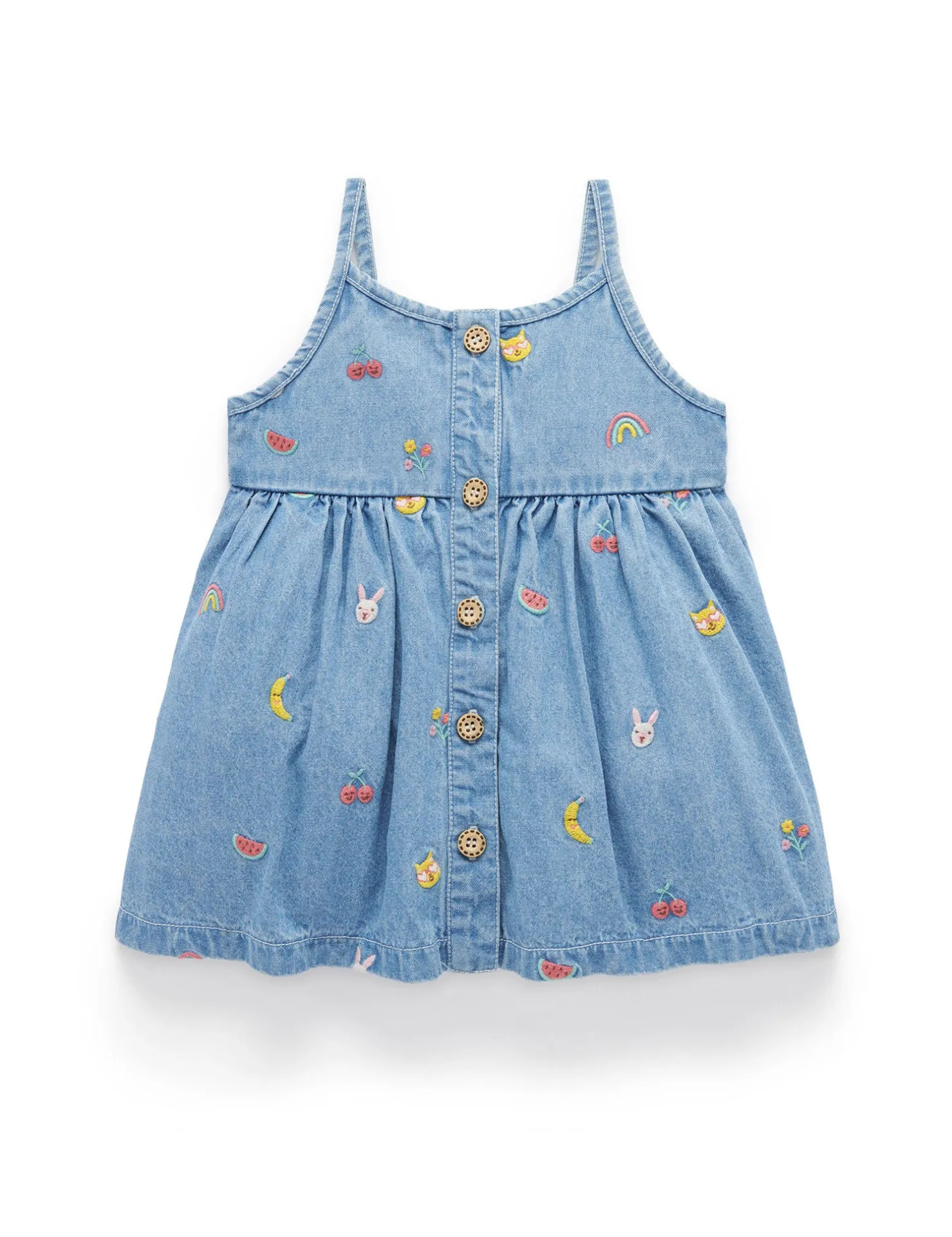 Chambray Broderie Dress