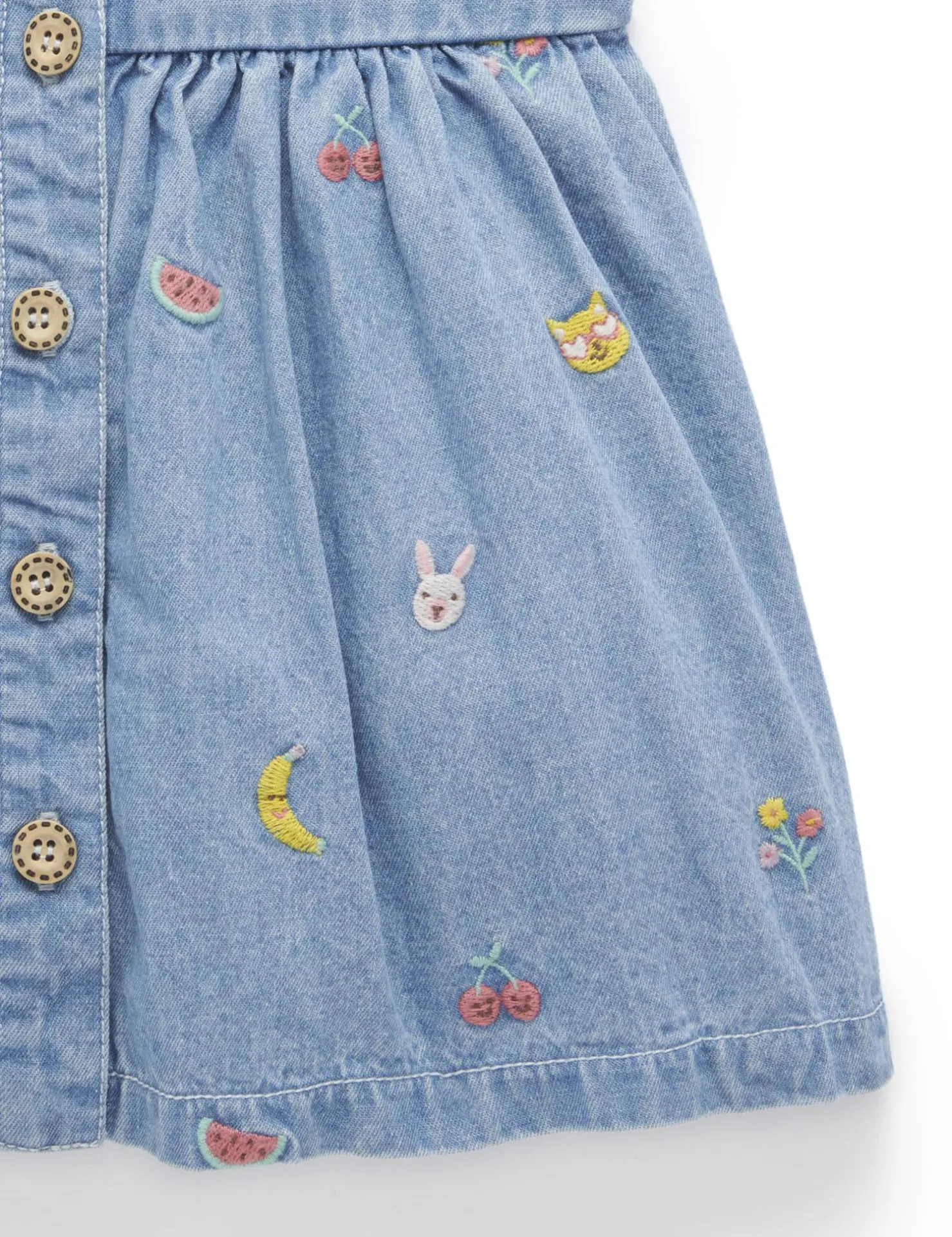 Chambray Broderie Dress