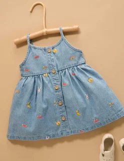 Chambray Broderie Dress
