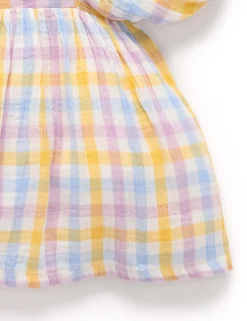 Check Gathered Dress