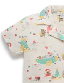 Christmas Wishes Button Up PJ Set