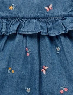 Denim Embroidered Dress