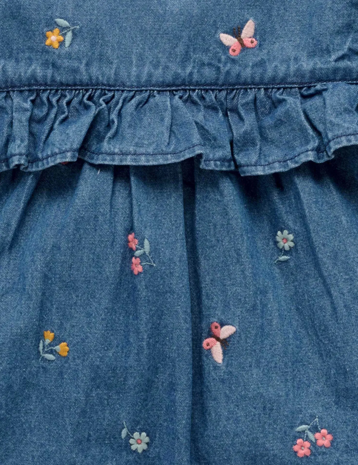 Denim Embroidered Dress