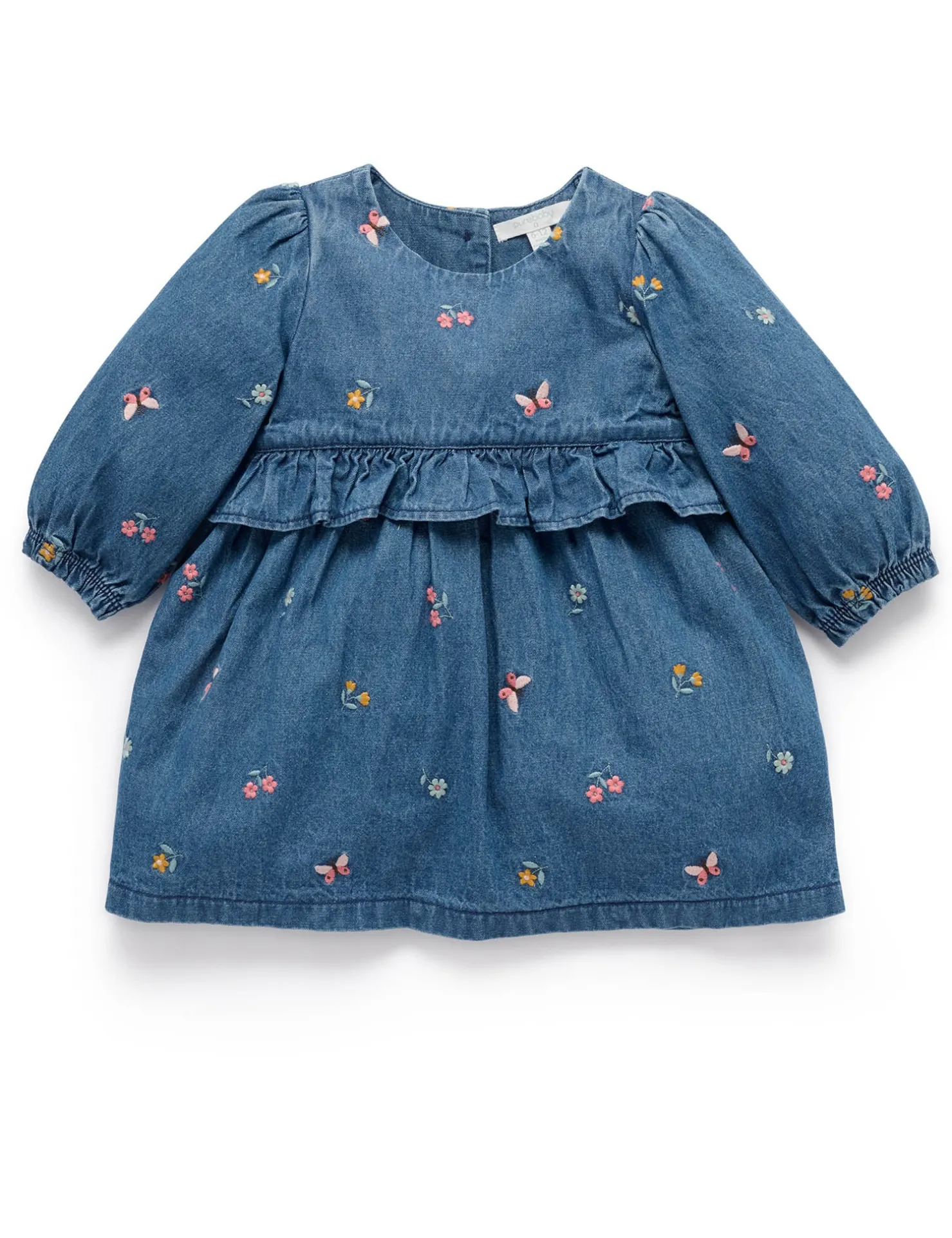 Denim Embroidered Dress