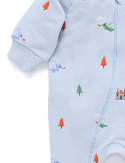 Dragon Embroidered Fleece Growsuit