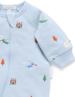Dragon Embroidered Fleece Growsuit