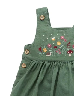 Embroidered Corduroy Pinnie