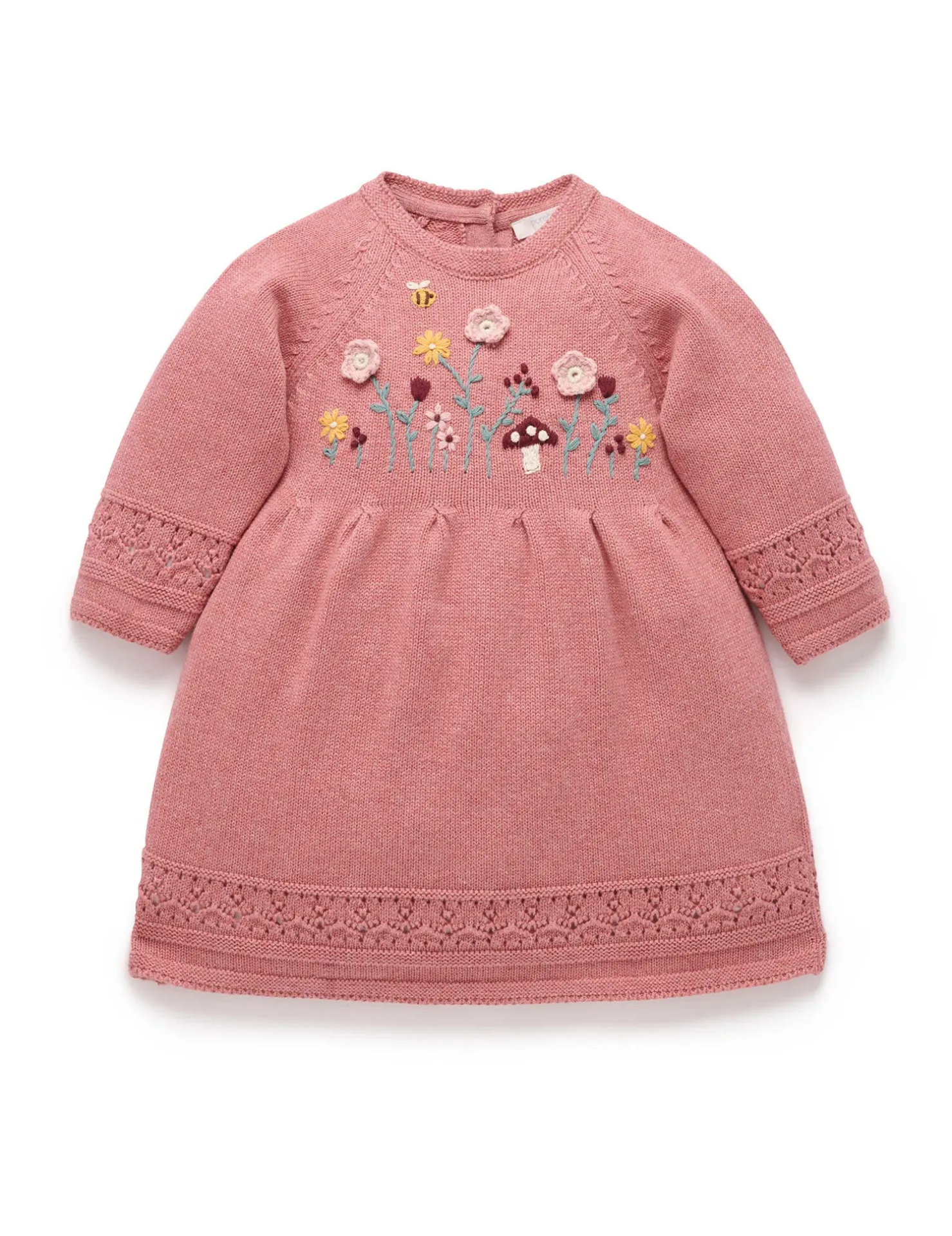 Embroidered Knitted Dress