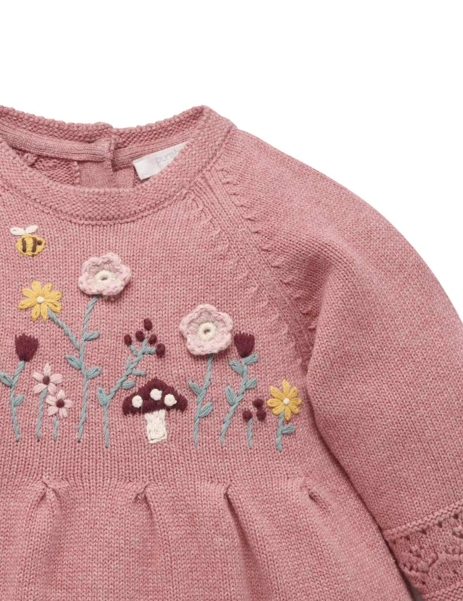 Embroidered Knitted Dress