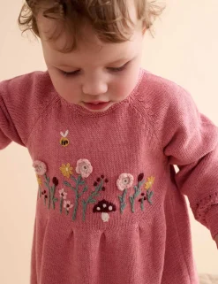 Embroidered Knitted Dress