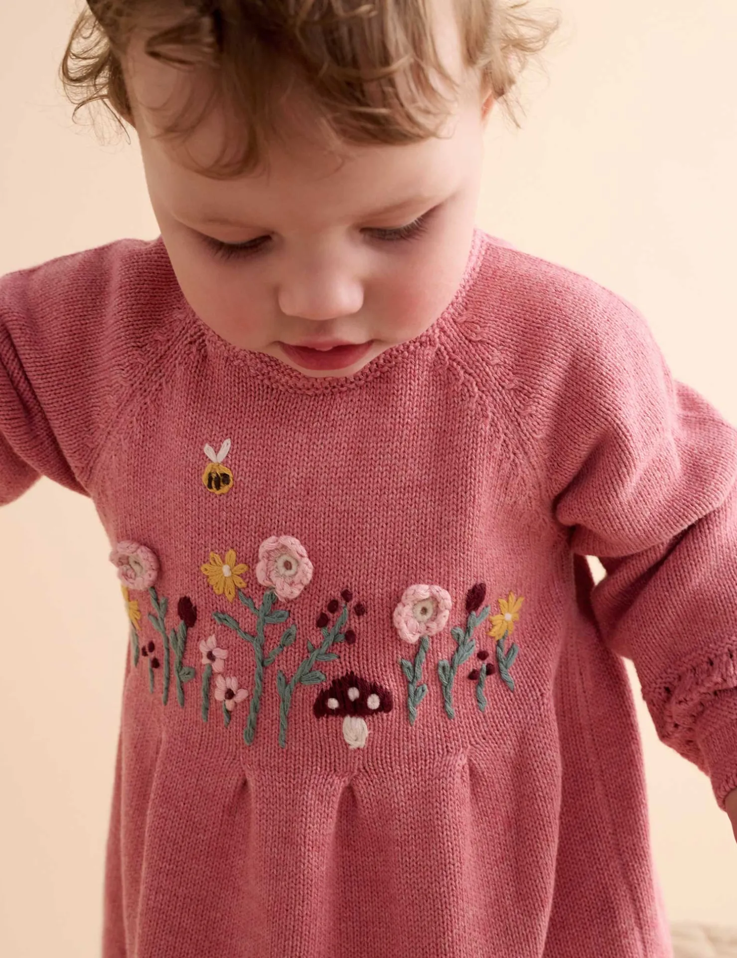 Embroidered Knitted Dress