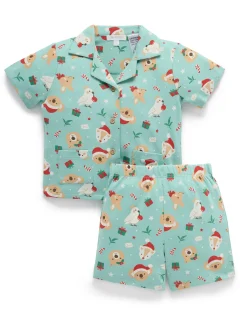 Festive Friends Button Up PJ Set