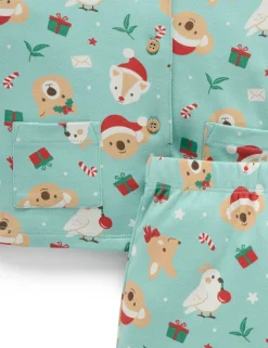 Festive Friends Button Up PJ Set