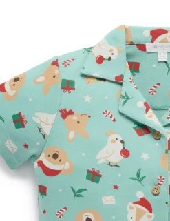 Festive Friends Button Up PJ Set