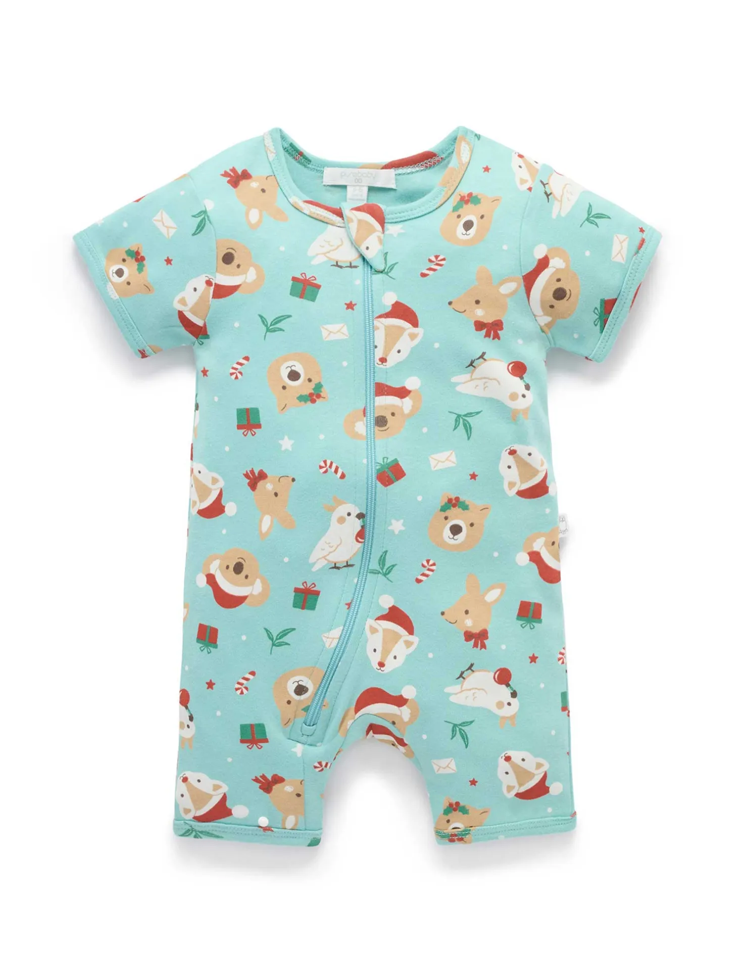 Festive Friends Short Sleeve Zip Growsuit