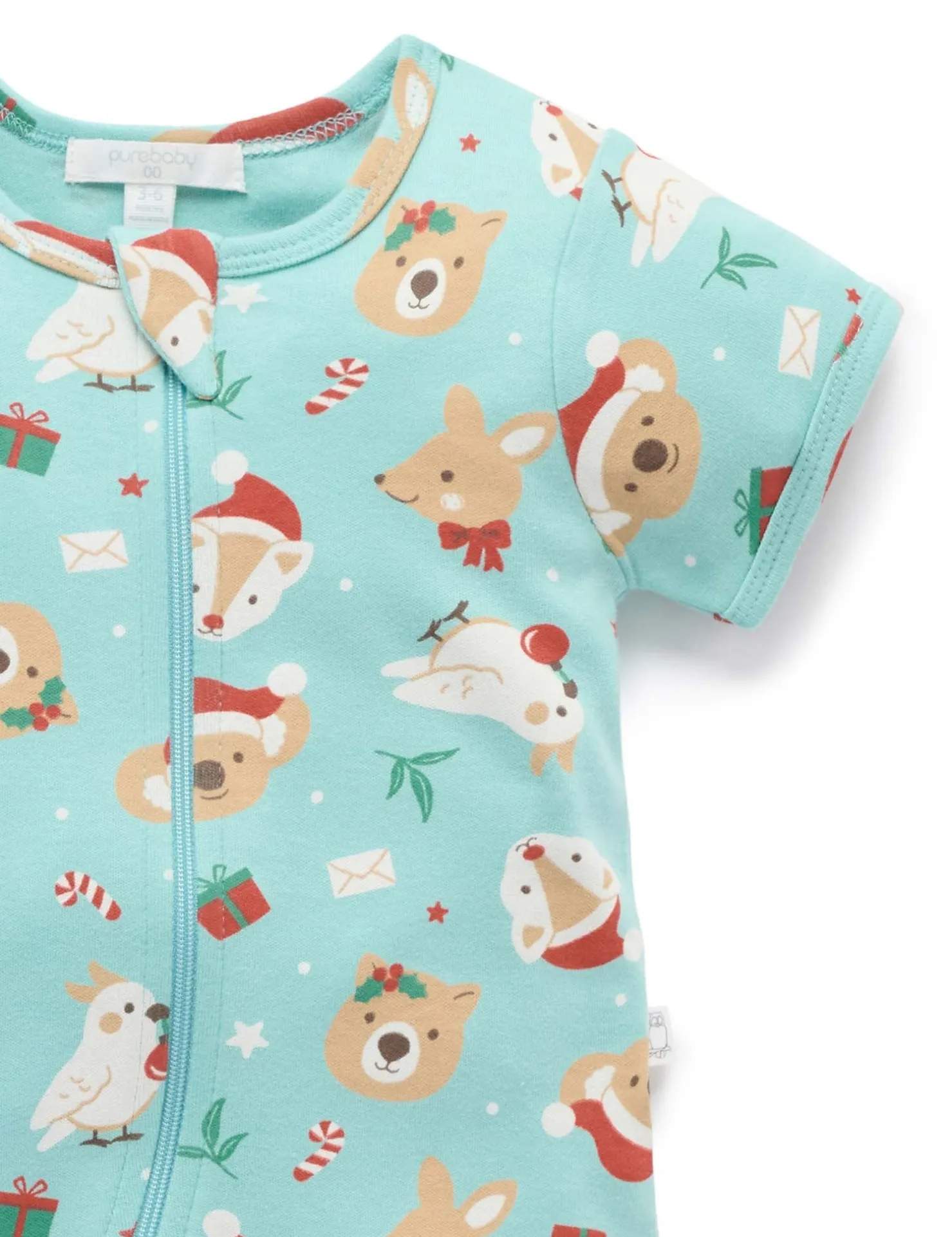 Festive Friends Short Sleeve Zip Growsuit