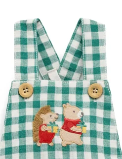 Festive Gingham Overalls