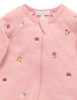 Forest Embroidered Fleece Growsuit
