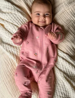 Forest Embroidered Fleece Growsuit
