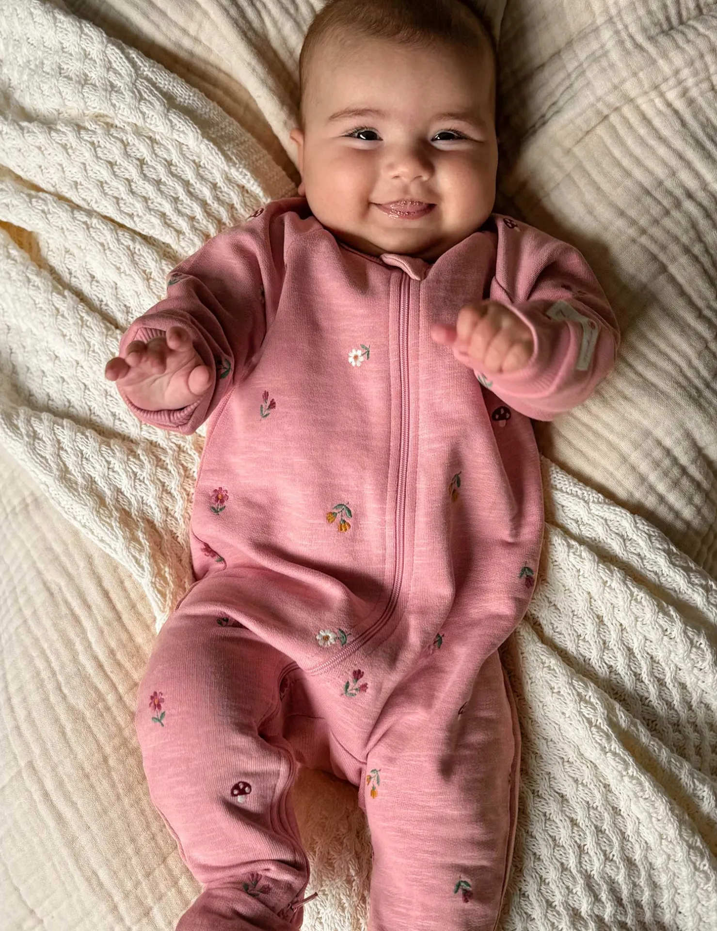 Forest Embroidered Fleece Growsuit