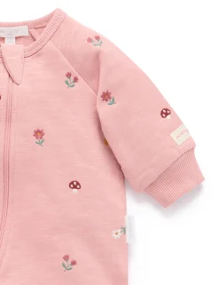 Forest Embroidered Fleece Growsuit