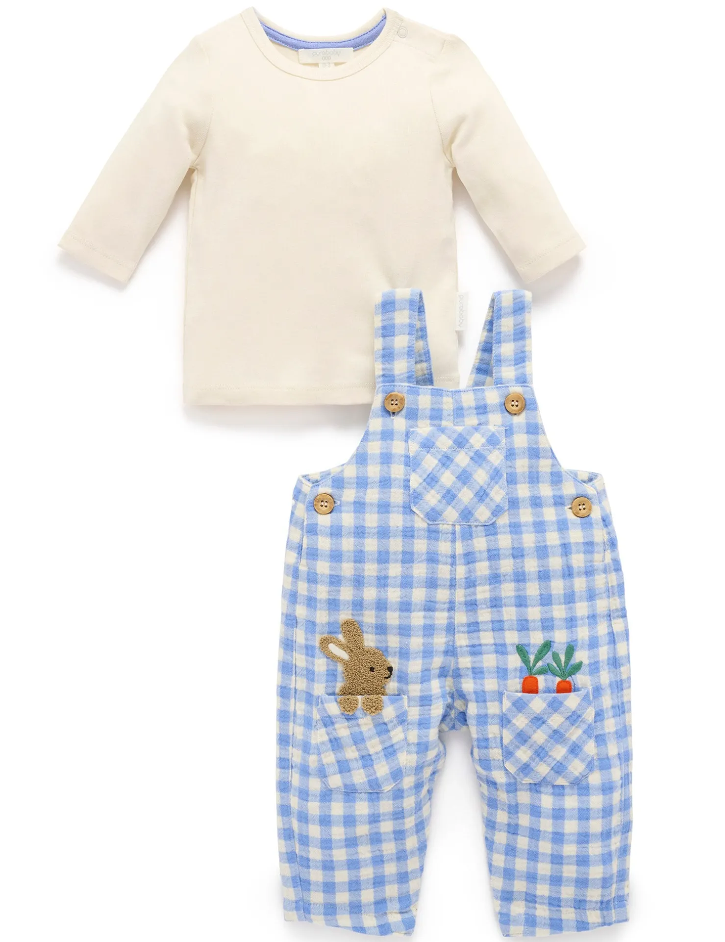 Gingham Bunny Overall Set