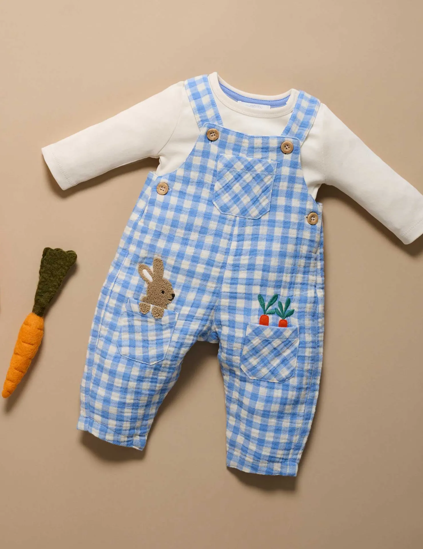 Gingham Bunny Overall Set
