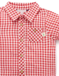 Gingham Linen Blend Shirt