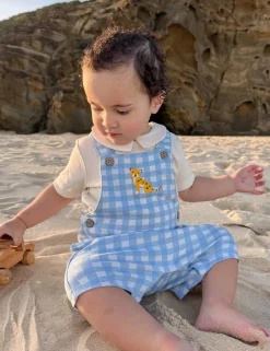 Gingham Overall Set
