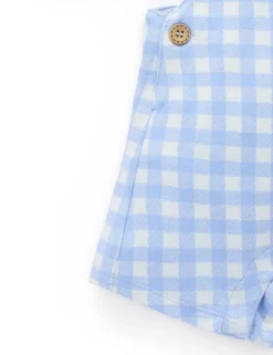 Gingham Overall Set