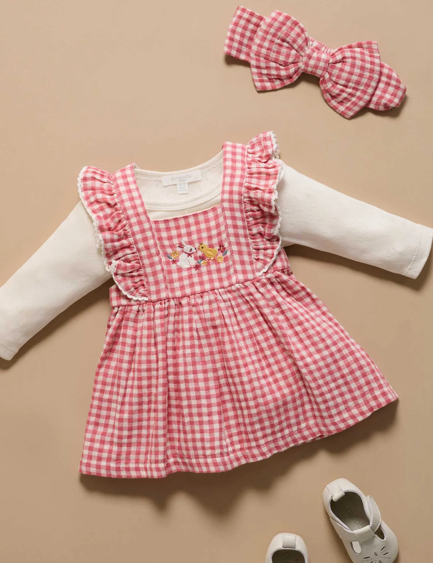Gingham Pinnie Set