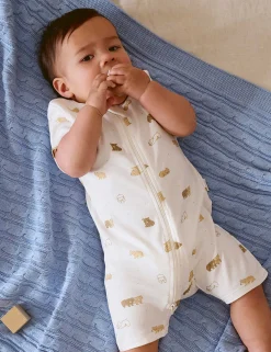 Little Bear 2 Pack Short Zip Growsuit