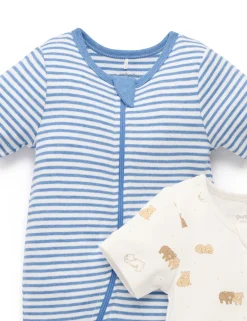 Little Bear 2 Pack Short Zip Growsuit