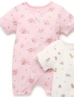 Little Bunny 2 Pack Short Zip Growsuit