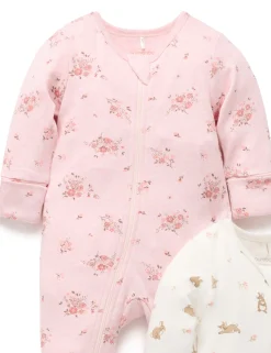 Little Bunny 2 Pack Zip Growsuit