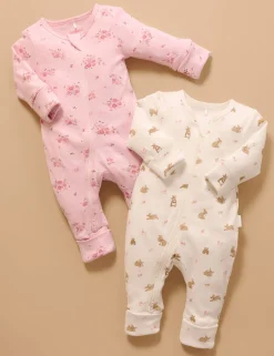 Little Bunny 2 Pack Zip Growsuit