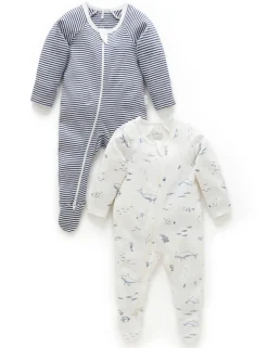 Nautical 2 Pack Zip Growsuit