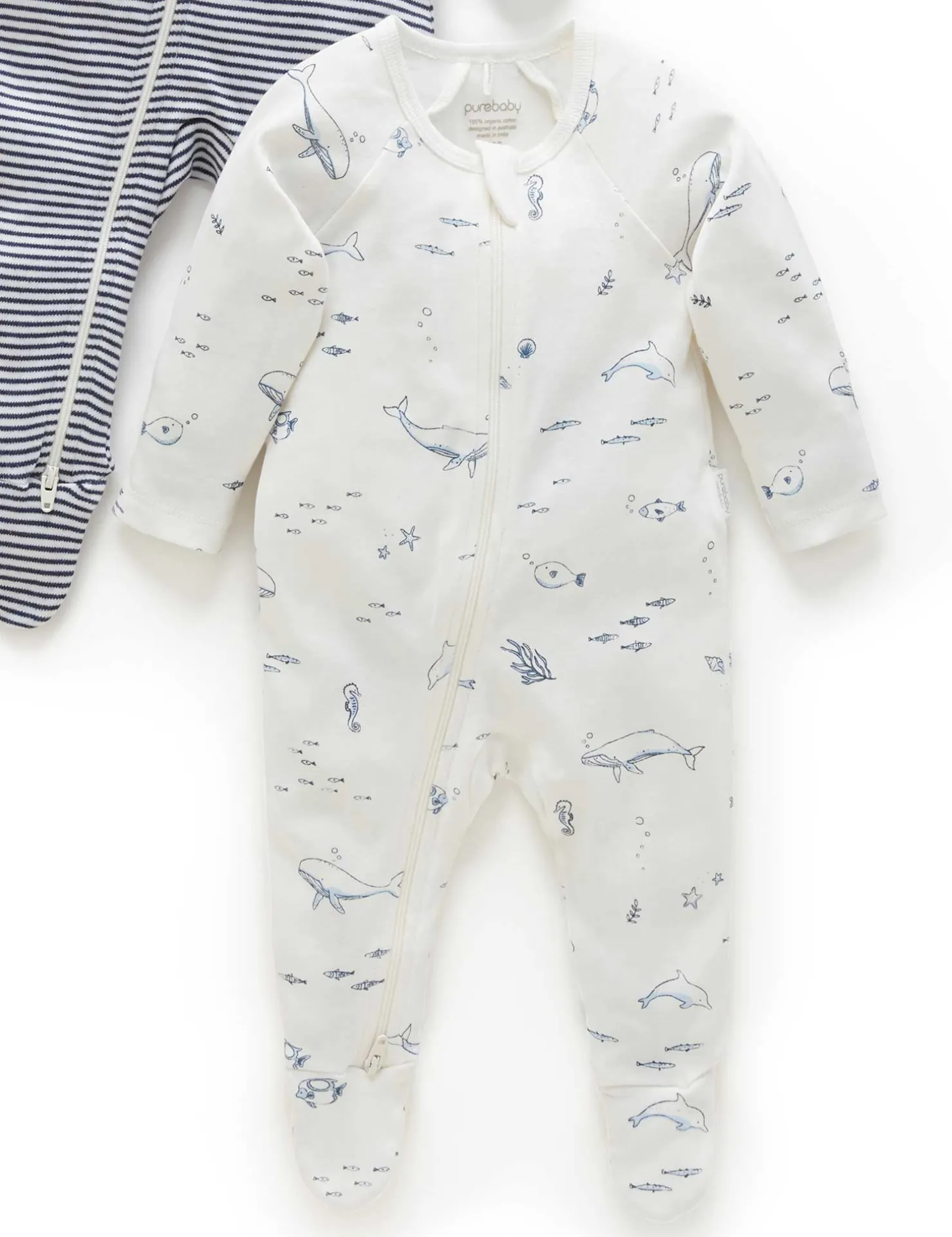 Nautical 2 Pack Zip Growsuit