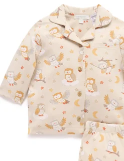 Owl Dreams Thick Button Up PJ Set