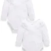 2 Pack Easy Neck Long Sleeve Bodysuit