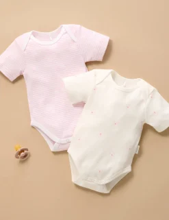 2 Pack Easy Neck Short Sleeve Bodysuit
