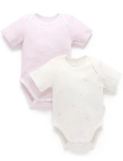 2 Pack Easy Neck Short Sleeve Bodysuit