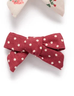 2 Pack Floral Bow Clips